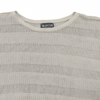 Laura Scott Womens Brown Round Neck Polyester Cape Jumper Size 6