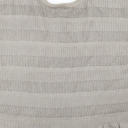 Laura Scott Womens Brown Round Neck Polyester Cape Jumper Size 6