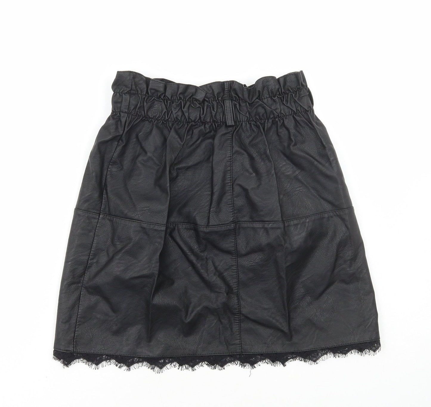 Preworn Womens Black Polyester A-Line Skirt Size M