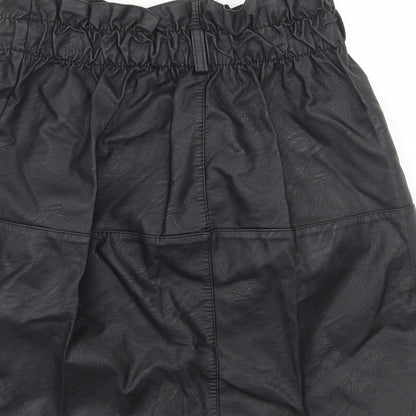 Preworn Womens Black Polyester A-Line Skirt Size M