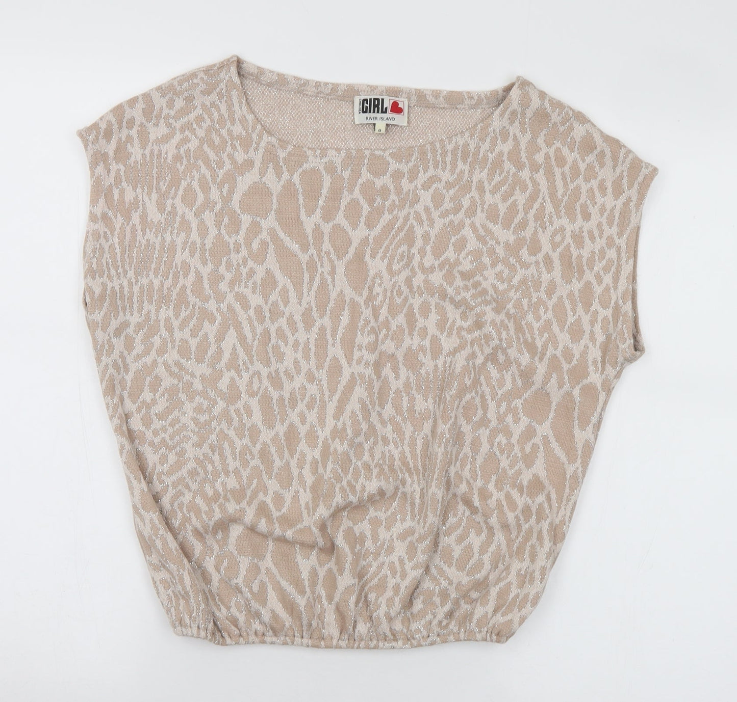 Womens UK Size 8 River Island Beige Pullover Jumper