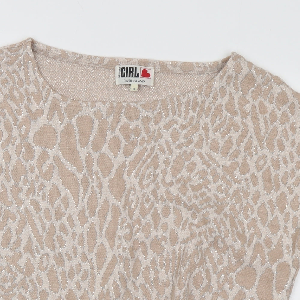 Womens UK Size 8 River Island Beige Pullover Jumper