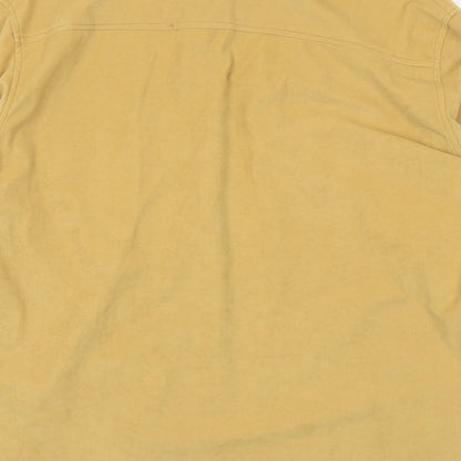 Samanta Womens Yellow Polyester Jersey Button-Up Size L Collared