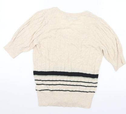 Womens UK Size 10 Marks and Spencer Beige Pullover Jumper