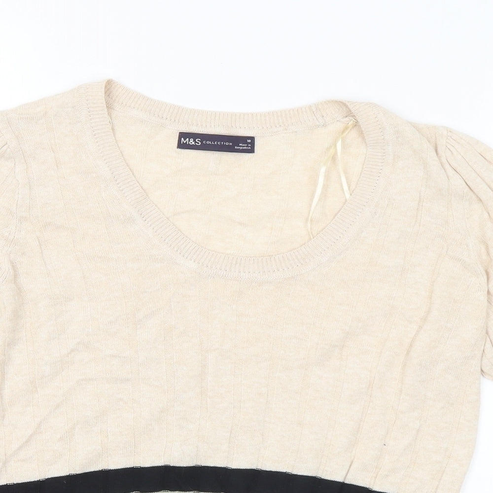 Womens UK Size 10 Marks and Spencer Beige Pullover Jumper