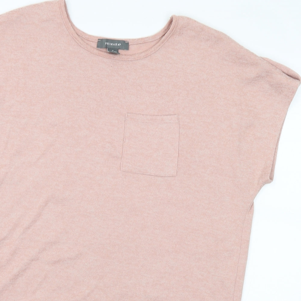 Primark Womens Pink Round Neck Polyester Pullover Jumper Size 10