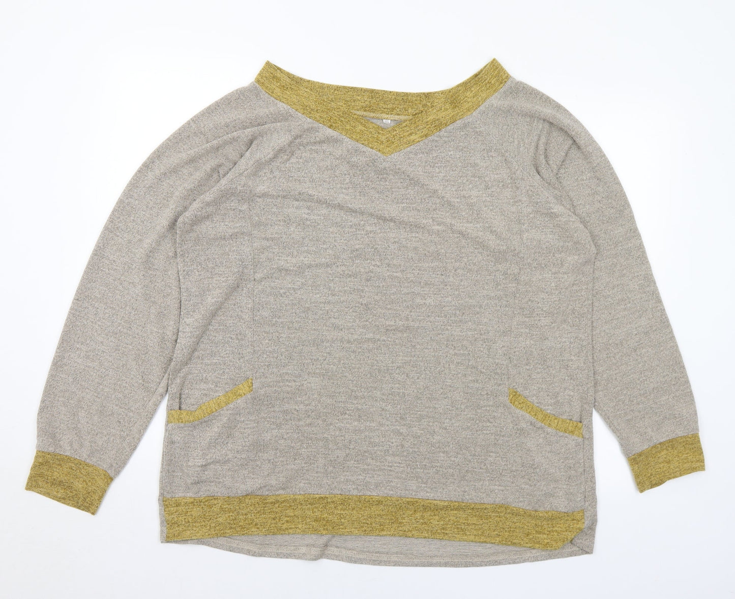 Womens UK Size 2XL Preworn Grey Pullover Jumper