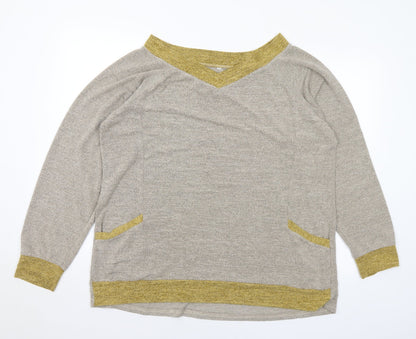 Womens UK Size 2XL Preworn Grey Pullover Jumper
