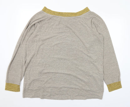Womens UK Size 2XL Preworn Grey Pullover Jumper