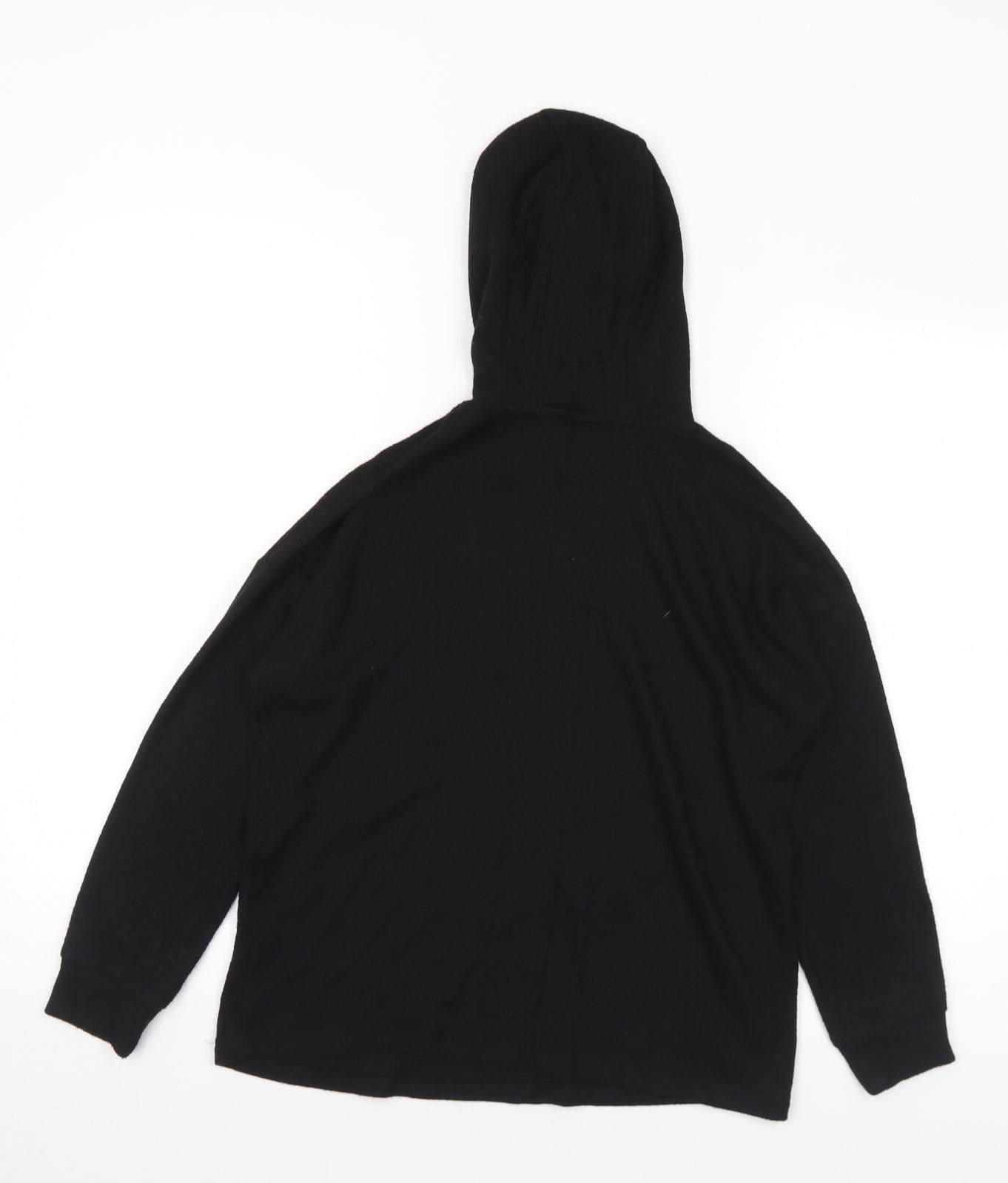 Marks and Spencer Girls Black Viscose Pullover Hoodie Size 10-11 Years