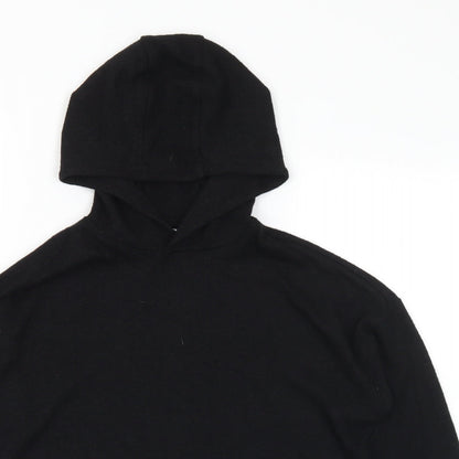 Marks and Spencer Girls Black Viscose Pullover Hoodie Size 10-11 Years