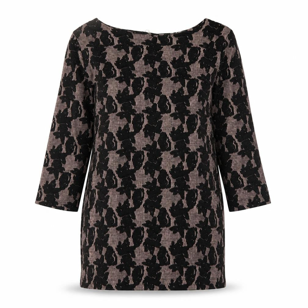 Womens UK Size 10 Nutmeg Black Tunic Jumper