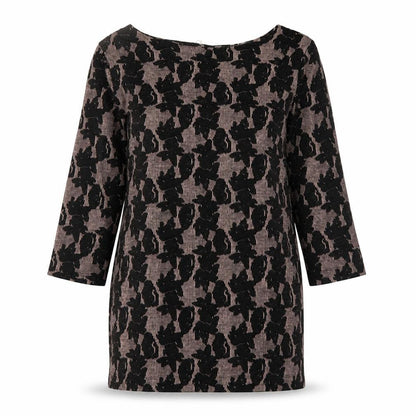 Womens UK Size 10 Nutmeg Black Tunic Jumper
