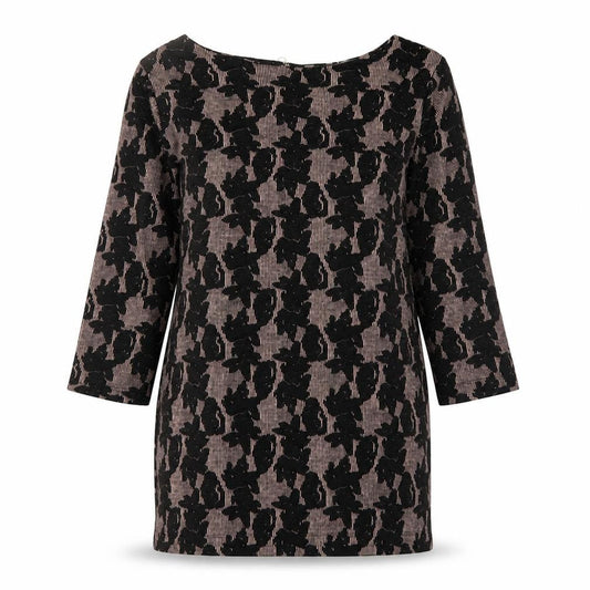 Womens UK Size 10 Nutmeg Black Tunic Jumper
