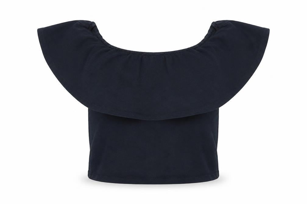 Womens UK Size S Bershka Black Cropped T-Shirt