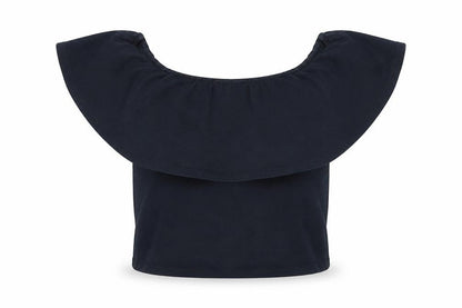 Womens UK Size S Bershka Black Cropped T-Shirt