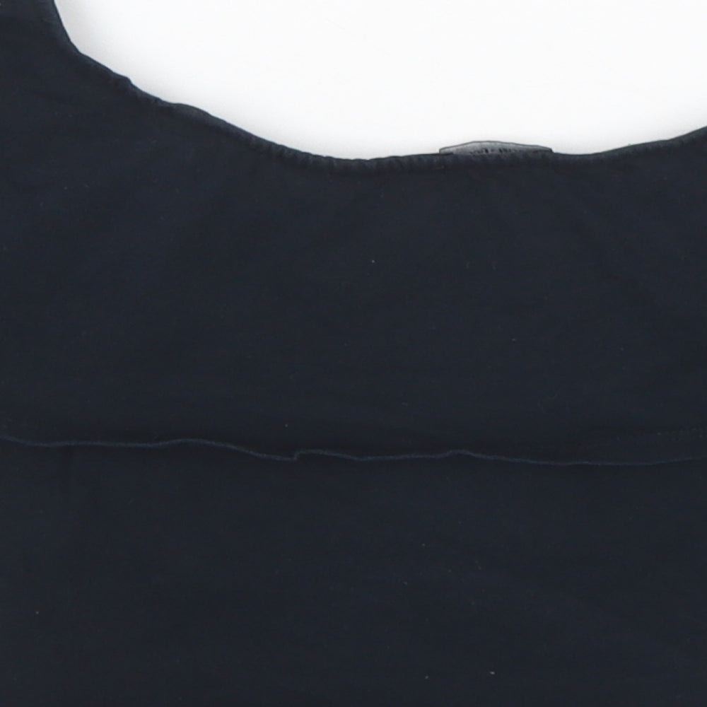 Bershka Womens Black Polyester Cropped T-Shirt Size S Off the Shoulder