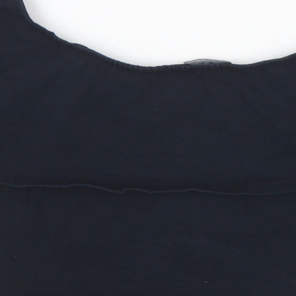 Bershka Womens Black Polyester Cropped T-Shirt Size S Off the Shoulder