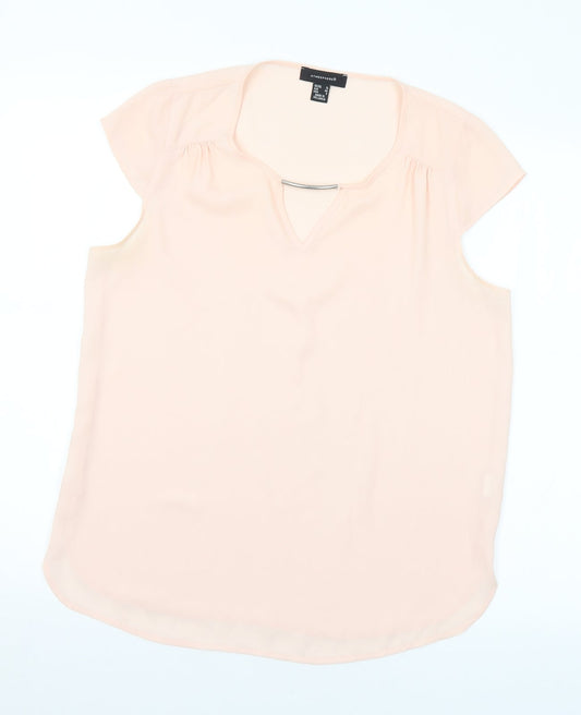 Atmosphere Womens Pink Polyester Basic Blouse Size 12 Round Neck