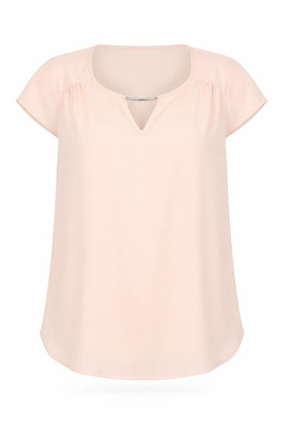 Atmosphere Womens Pink Polyester Basic Blouse Size 12 Round Neck