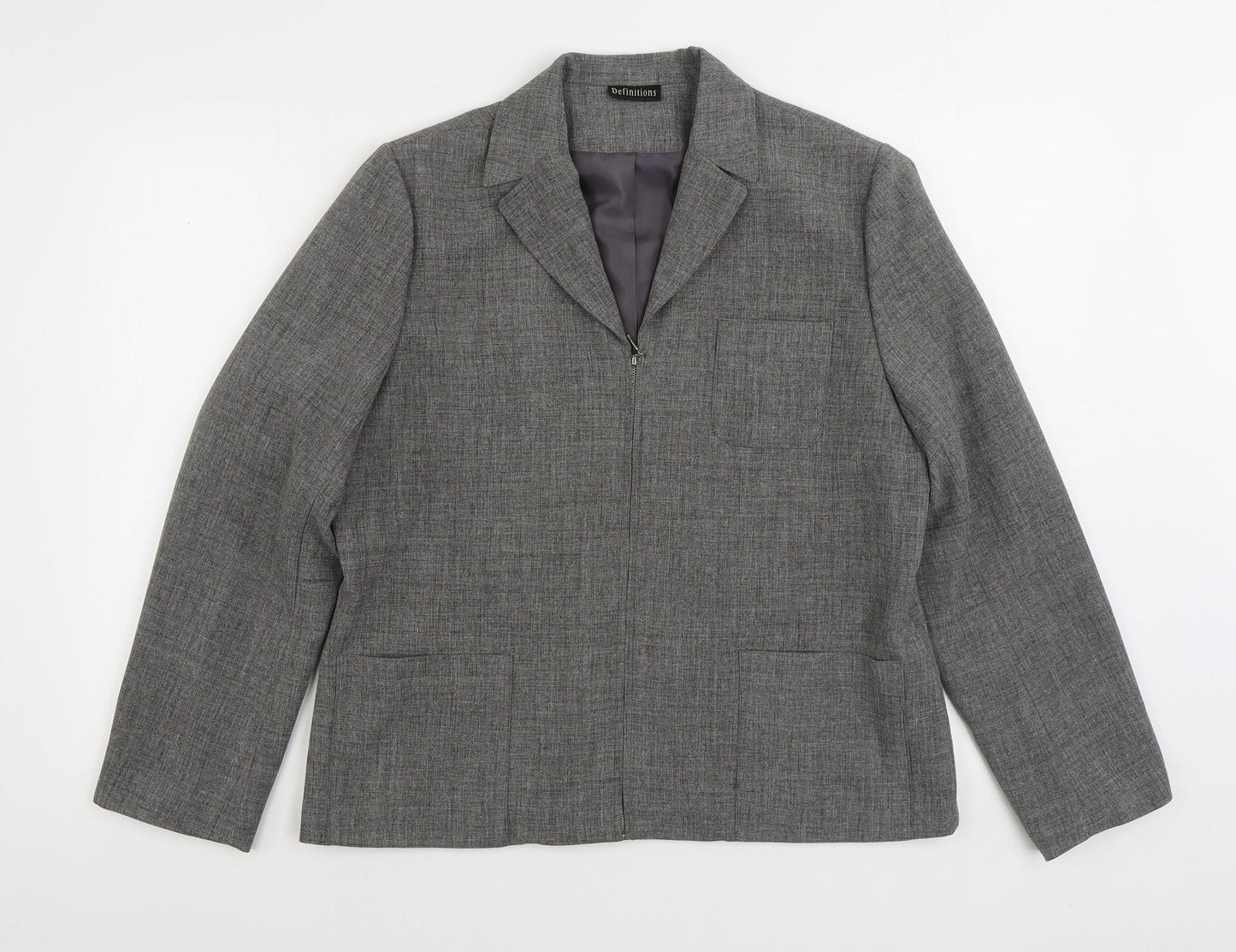 Womens UK Size 16 Definitions Grey Jacket