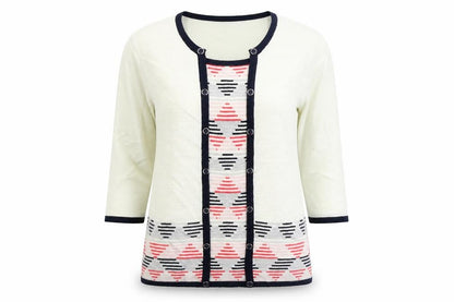 Classics Womens White Round Neck Acrylic Pullover Jumper Size M