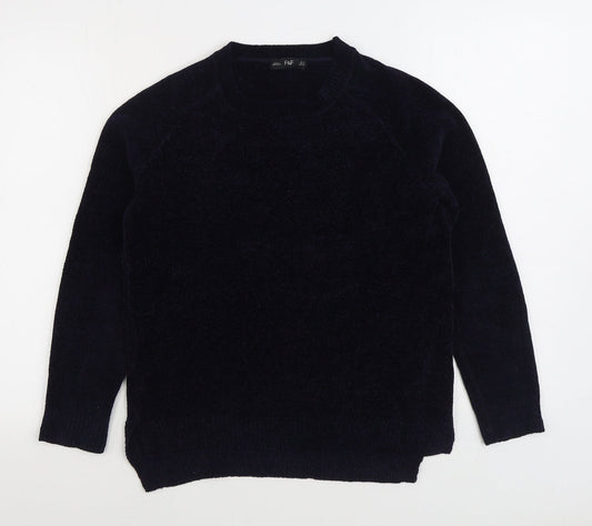 F&F Womens Blue Round Neck Polyester Pullover Jumper Size 8