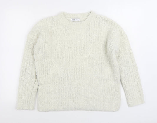 Womens UK Size S Matalan White Pullover Jumper