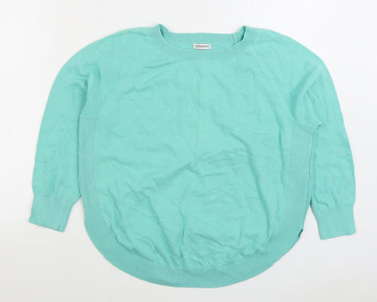 Damart Womens Green Round Neck Cotton Pullover Jumper Size M