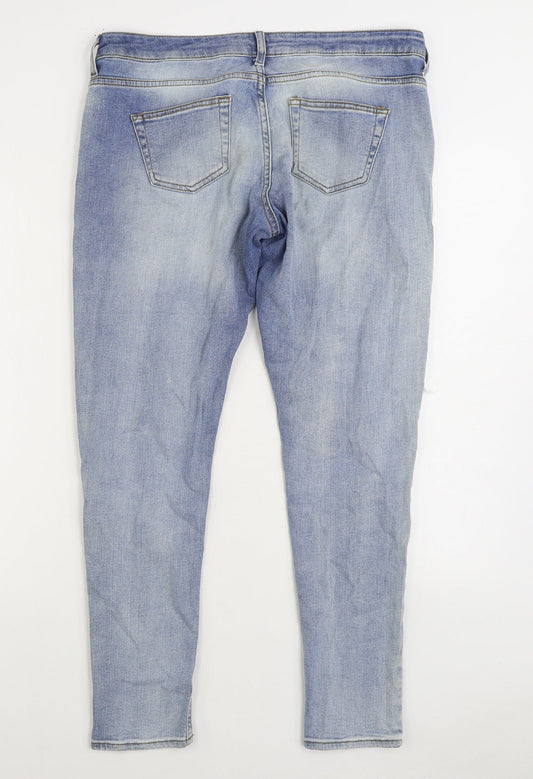 Denim & Co. Womens Blue Cotton Skinny Jeans Size 10 L30 in Regular Zip