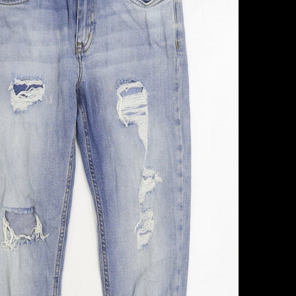 Denim & Co. Womens Blue Cotton Skinny Jeans Size 10 L30 in Regular Zip