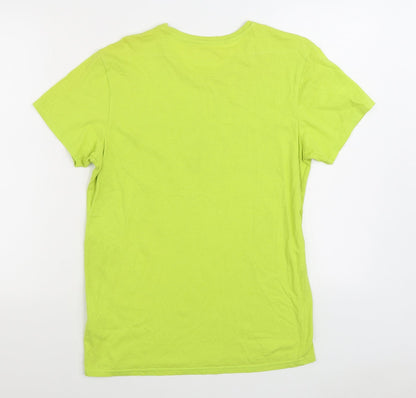 1982 Mens Green Cotton T-Shirt Size M Round Neck - Modeno Pro Edge
