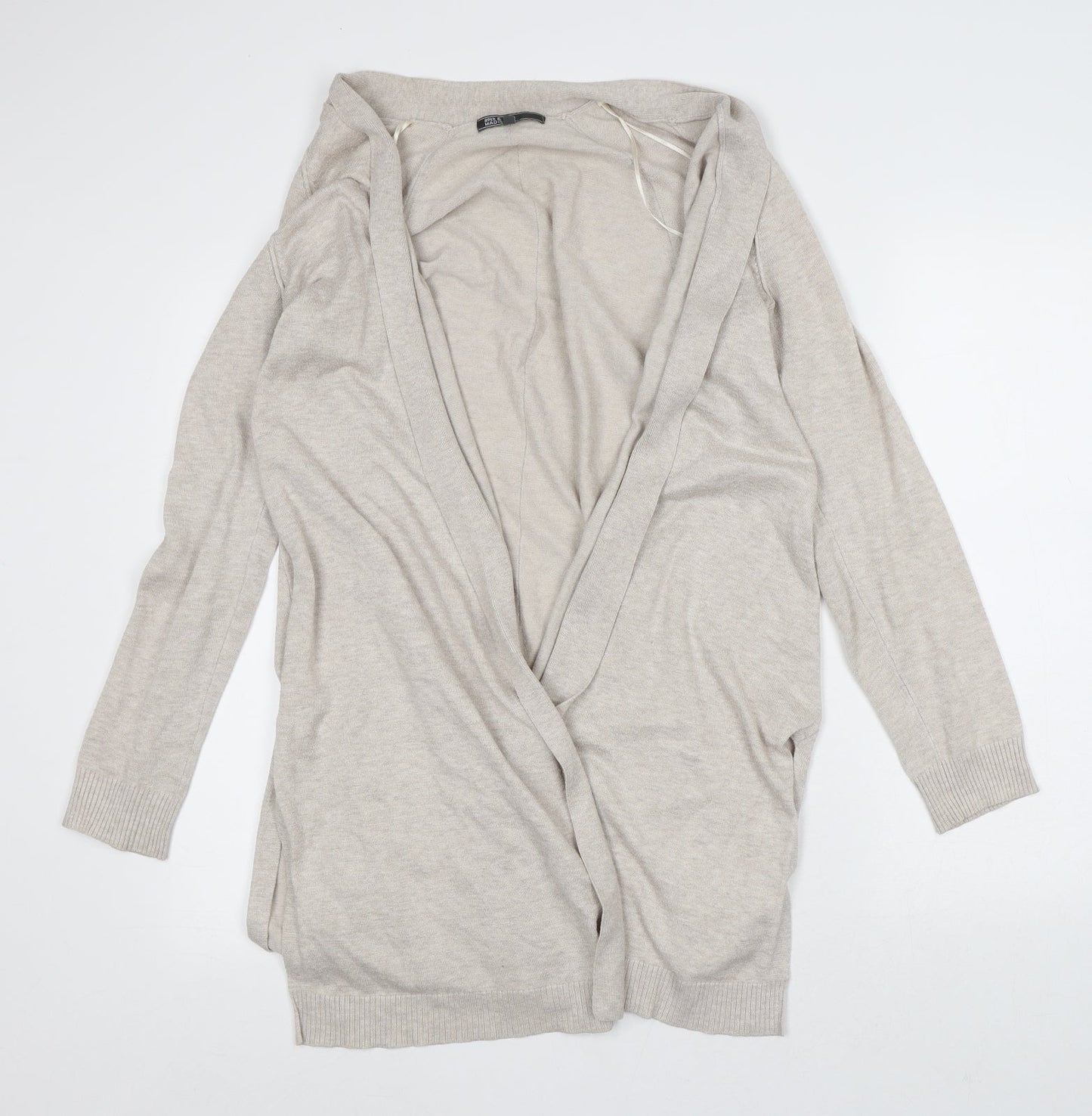 89th & Madison Womens Beige V-Neck Rayon Cardigan Jumper Size S