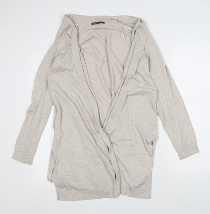 89th & Madison Womens Beige V-Neck Rayon Cardigan Jumper Size S