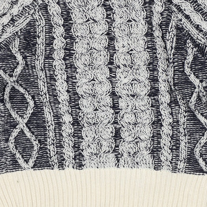 TU Womens Blue Round Neck Geometric Acrylic Pullover Jumper Size 10