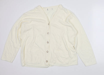 Womens UK Size XL Preworn Beige Cardigan Jumper