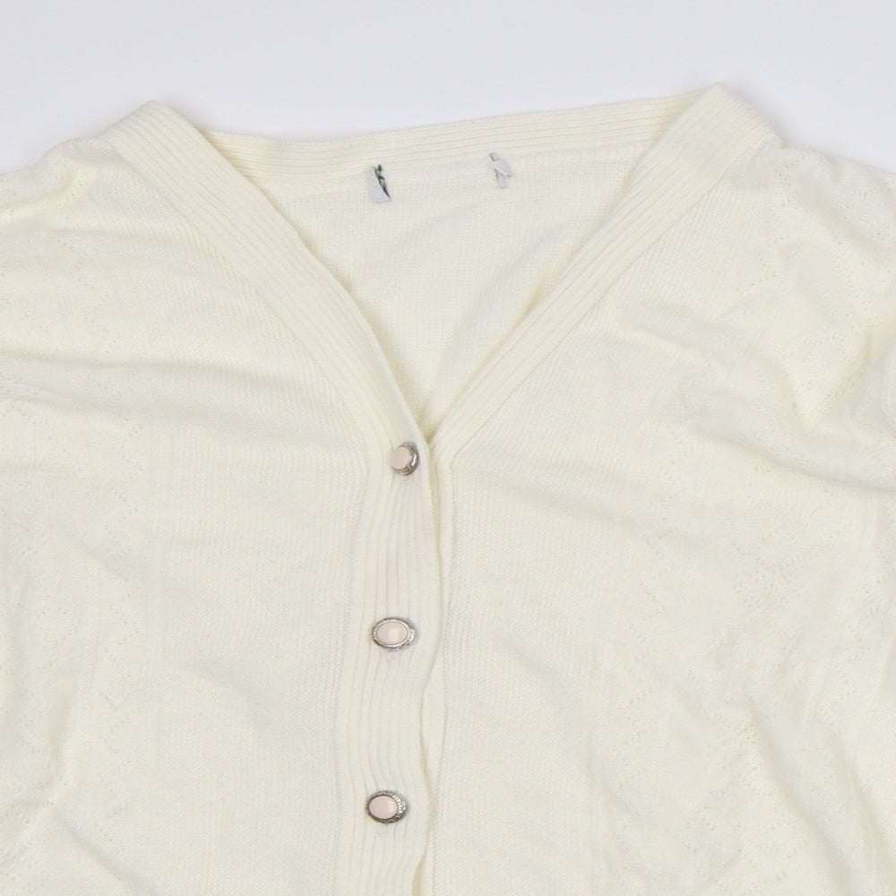 Womens UK Size XL Preworn Beige Cardigan Jumper