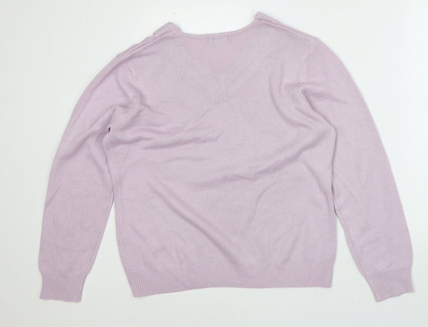 Damart Womens Pink V-Neck Acrylic Pullover Jumper Size 14