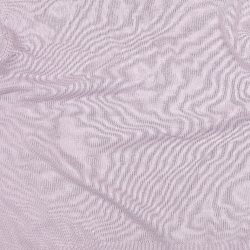 Damart Womens Pink V-Neck Acrylic Pullover Jumper Size 14