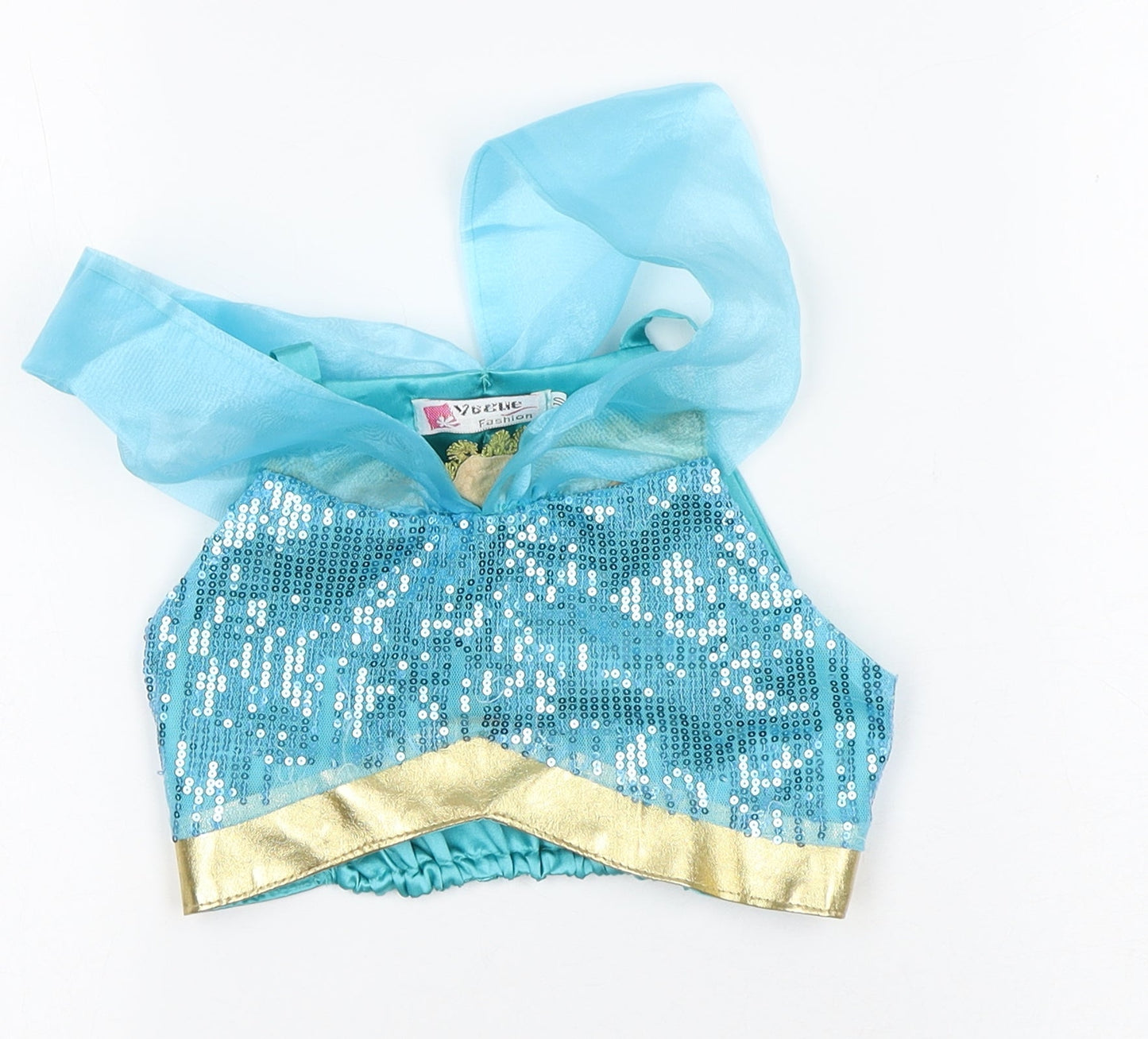 Vogue Fashion Girls Blue Cotton Cropped Tank Size 5 Years V-Neck