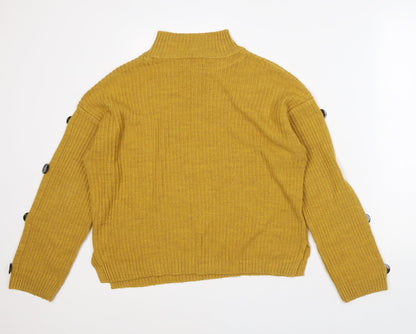Primark Womens Gold High Neck Acrylic Pullover Jumper Size L