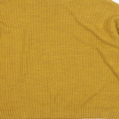 Primark Womens Gold High Neck Acrylic Pullover Jumper Size L