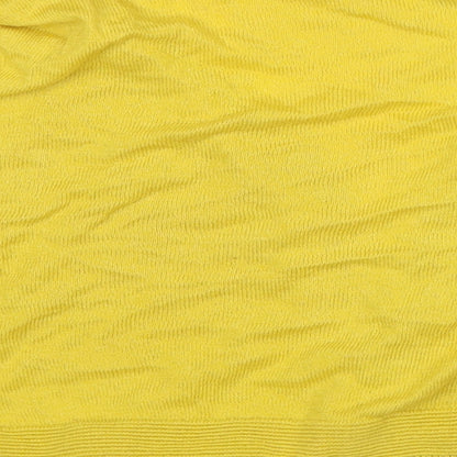 TU Womens Yellow V-Neck Cotton Cardigan Jumper Size 10 - Cropped