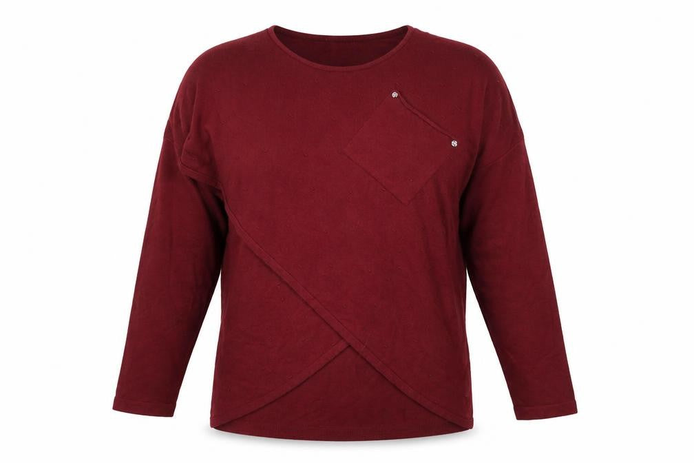 Womens UK Size L Preworn Red Wrap Jumper