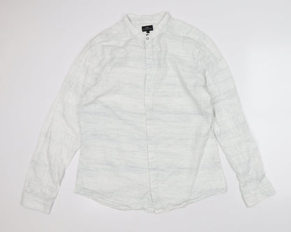 Mens UK Size L NEXT White  Button-Up Long Sleeve Casual Shirt