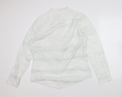 Mens UK Size L NEXT White  Button-Up Long Sleeve Casual Shirt