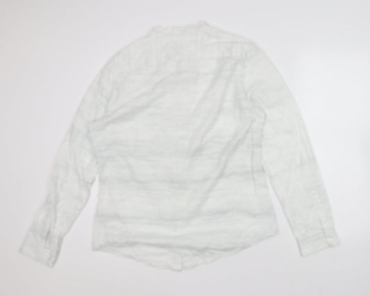 Mens UK Size L NEXT White  Button-Up Long Sleeve Casual Shirt