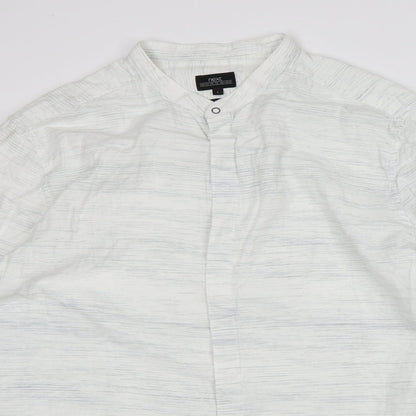 Mens UK Size L NEXT White  Button-Up Long Sleeve Casual Shirt