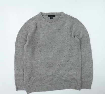 Primark Mens Grey Round Neck Acrylic Pullover Jumper Size M