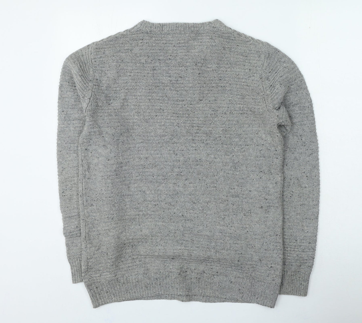 Primark Mens Grey Round Neck Acrylic Pullover Jumper Size M